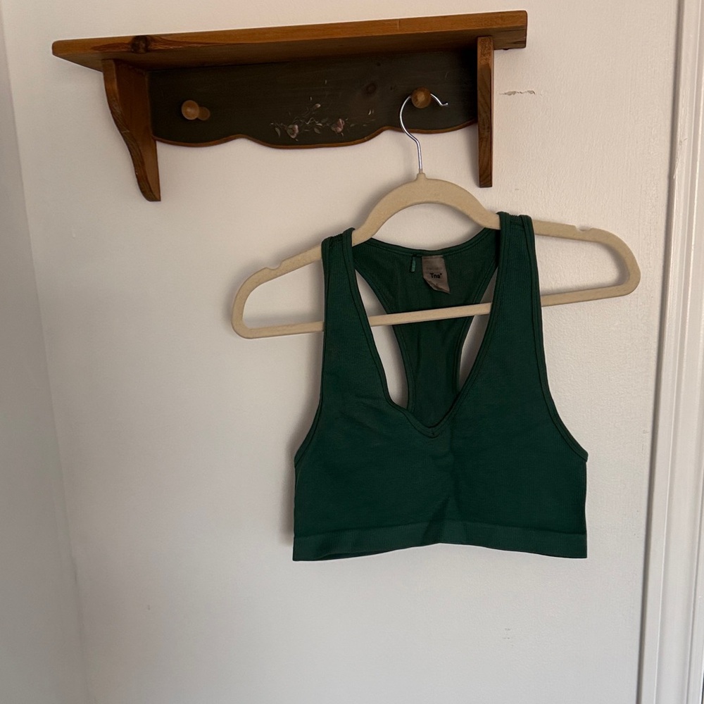 TNA Green V-Neck Sports Bra Intimates